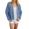 Wooden Ships Lily Cardigan In Denim Heather In Multi