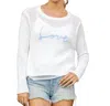 Wooden Ships Love Script Sweater In Breaker White/china Blue In Gold