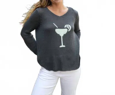Wooden Ships Margarita V Neck Sweater In Ink In Blue