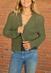 Wooden Ships Maura Cropped Cardigan In Green In Green