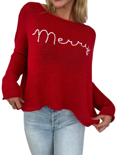 Wooden Ships Merry Sweatshirt In Real Red