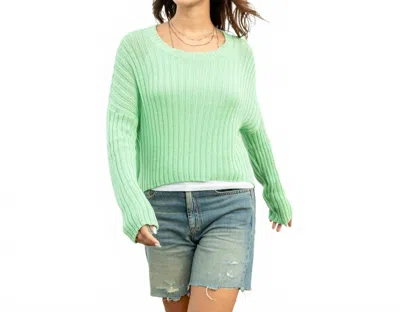 Wooden Ships Miles Cropped Crew Sweater In Green Isle In Multi