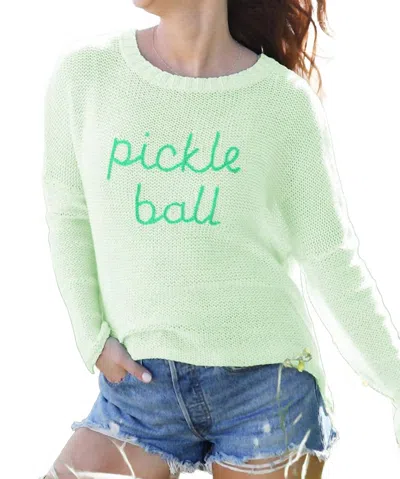Wooden Ships Pickleball Crewneck Sweater In Green