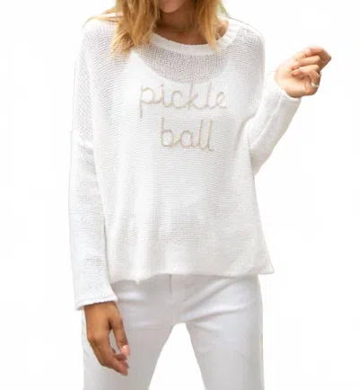 Wooden Ships Pickleball Crew Sweater In White