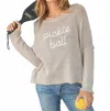Wooden Ships Pickleball Crewneck Cardigan In Khaki In Neutral