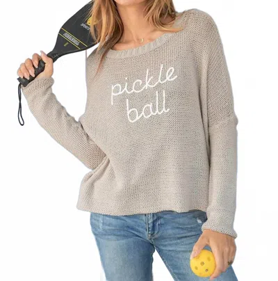 Wooden Ships Pickleball Crewneck Cardigan In Khaki In Neutral