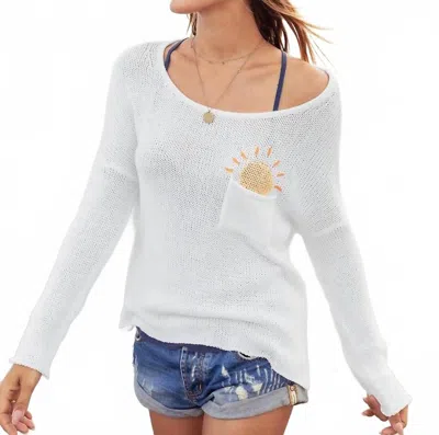 Wooden Ships Pocket Full Of Sunshine Crew In Breaker White/tuscan Sun