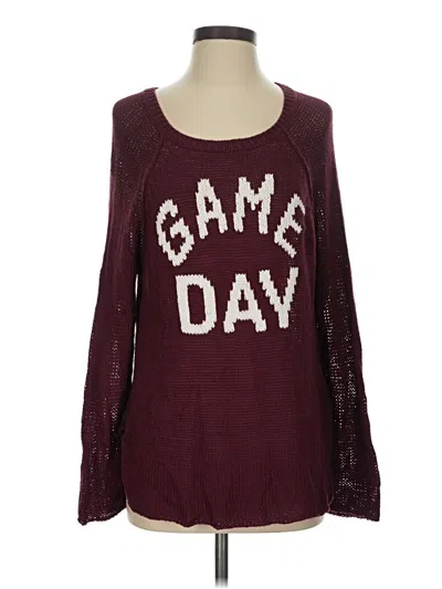 Pre-owned Wooden Ships Pullover Sweater In Burgundy