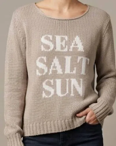 Wooden Ships Sea Salt Sun Crewneck Sweater In Khaki In Brown