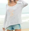 Wooden Ships Seas The Day Crew In Blush Champagne/breaker White