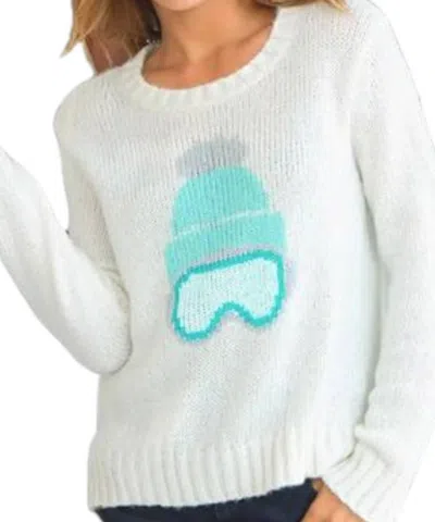 Wooden Ships Ski Babe Crew Neck Long Sleeve Tee In Pure Snow In Multi