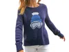 Wooden Ships Ski Babe Crew Sweater In Navy In Blue