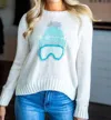 WOODEN SHIPS SKI BABE CREW SWEATER IN WHITE