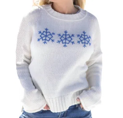 Wooden Ships Snowflake Trio Sweater In White