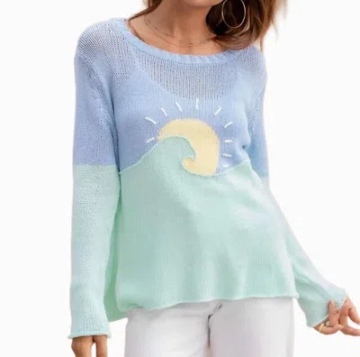 Wooden Ships Sunrise Crew Sweater In Multi In Blue