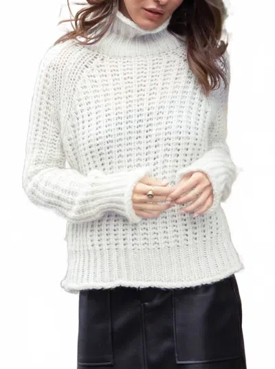 Wooden Ships Tara Rails T-neck Chunky Sweater In Pure Snow In White