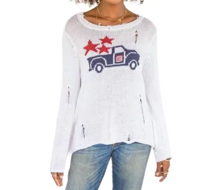 Wooden Ships Truck Crew Top In Breaker White In Multi
