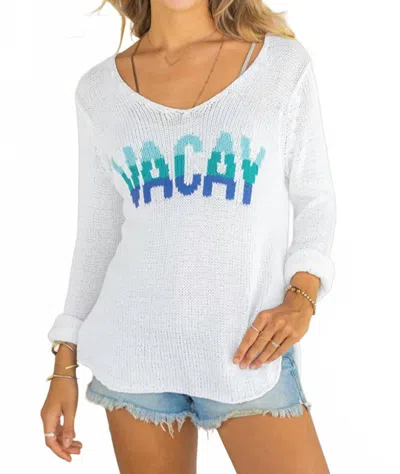 Wooden Ships Vacay V-neck Sweater In Breaker White