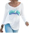 Wooden Ships Vacay V-neck Sweater In Breaker White In Multi