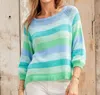 Wooden Ships Venezia Striped Raglan Sweatshirt In Beach Sky