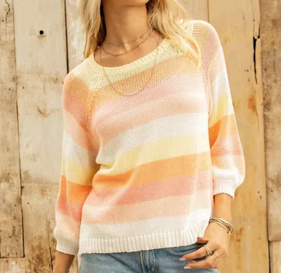 Wooden Ships Venizia Striped Raglan Crew In Sunlight Striped In Multi