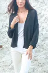 Wooden Ships Veronica Cotton Cardigan In Black In Black