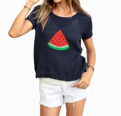 Wooden Ships Watermelon Cotton Tee In Indigo In Blue