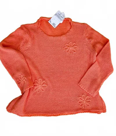 Wooden Ships Women's Blossom Crewneck Sweater In Cantaloupe In Brown