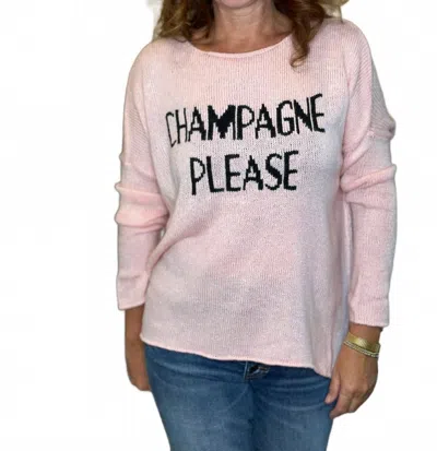 Wooden Ships Women's Champagne Please Crew Sweater In Conch In Pink