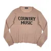 Wooden Ships Women's Country Music Crew Sweater In Latte/black In Multi