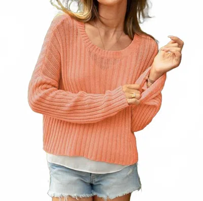 Wooden Ships Women's Miles Cropped Crew Top In Cantaloupe In Red