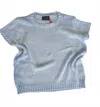 Wooden Ships Women's Perfect Tee Cotton Sweater In Blue Wisp In Blue
