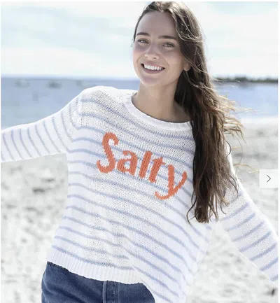 Wooden Ships Women's Salty Striped Crew Sweater In Blue Multi