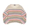 Wooden Ships Women's Sierra Striped Cropped Crewneck Top In Khaki Stripe In Multi