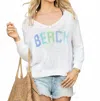 Wooden Ships Women's Touch Down Quarter Sleeve Top In Breaker White In Multi