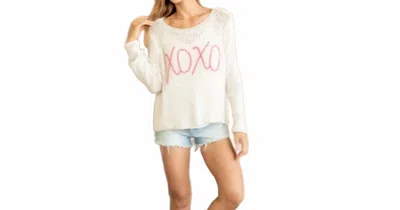 Wooden Ships Women's Xoxo Maui Sweater In Almond Butter/peony In Neutral