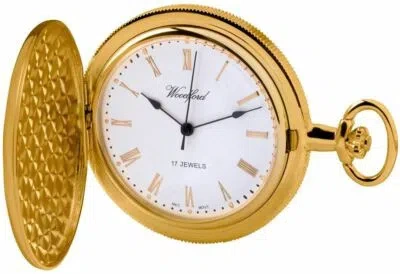 Pre-owned Woodford Mens Full Hunter Gold Plated Pocket Watch - Gold