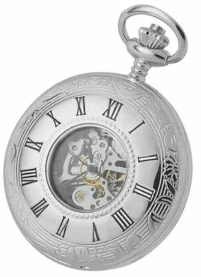 Pre-owned Woodford Reserve Woodford Double Half Hunter Skeleton Spring Wound Pocket Watch - Silver