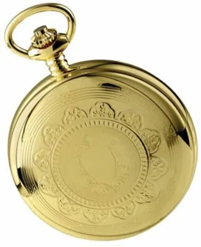 Pre-owned Woodford Reserve Woodford Twin Time Zone Double Full Hunter Skeleton Mechanical Pocket Watch In Gold