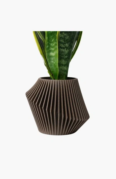 Woodland Pulse Disc Modern Plant Pot Planter In Brown
