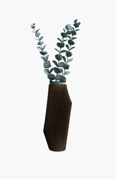 Woodland Pulse Nova Abstract Vase In Dark Brown