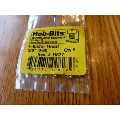 Woodland Scenics 0.37 In. 0-80 Fillister Head Screws - 5 Per Pack
