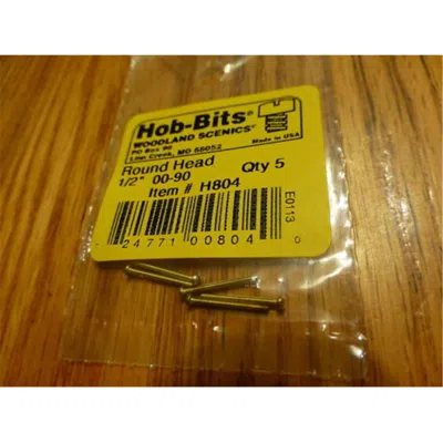 Woodland Scenics 0.5 In. 00-90 Round Head Screws Brass - 5 Per Pack