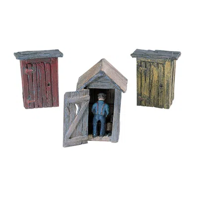 Woodland Scenics 3 Outhouses & Man