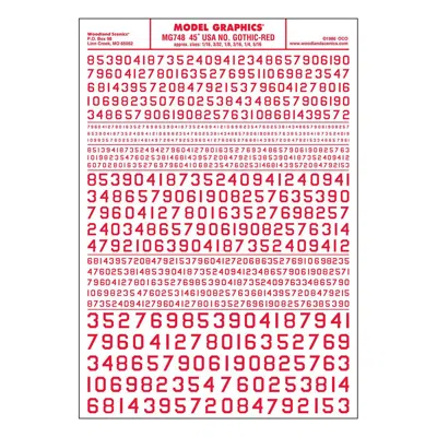 Woodland Scenics 45 Degree Numbers Usa Gothic - Red