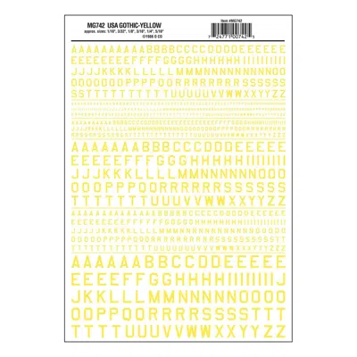 Woodland Scenics 45 Degree Usa Gothic, Dry Transfer - Yellow
