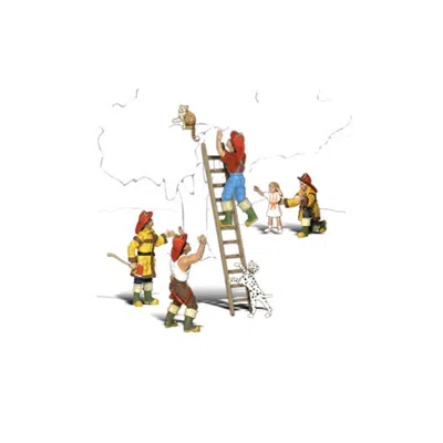 Woodland Scenics Firemen To The Rescue - N Scale 8 Piece