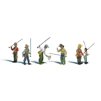Woodland Scenics Fly Fishermen - N Scale, 6 Piece