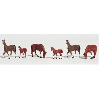 Woodland Scenics Ho Scale Chestnut Horses