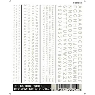 Woodland Scenics Rr Gothic Decal, White